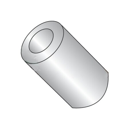 Round Spacer, #10 Screw Size, Plain Stainless Steel, 1/2 In Overall Lg, 0.192 In Inside Dia
